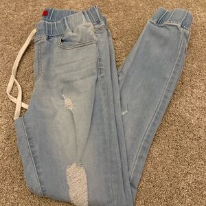 Guess Blue Denim Jeans with Distressed Details- size small